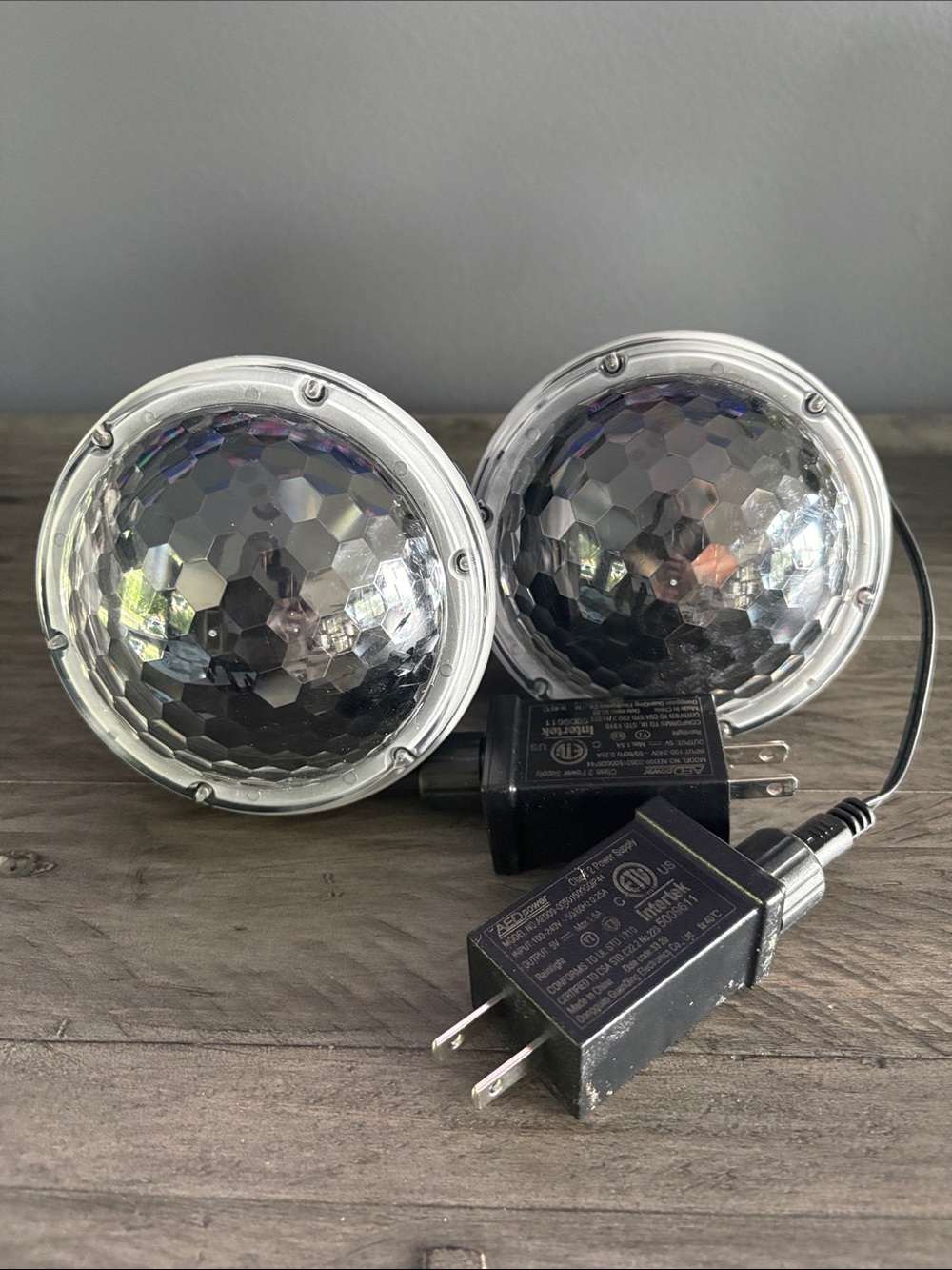 Pair of Silver Disco Projection Lights